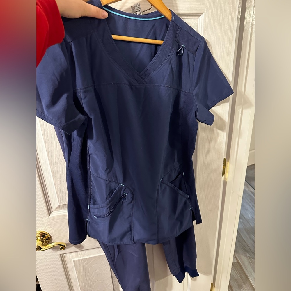 Navy blue scrubs size medium for both